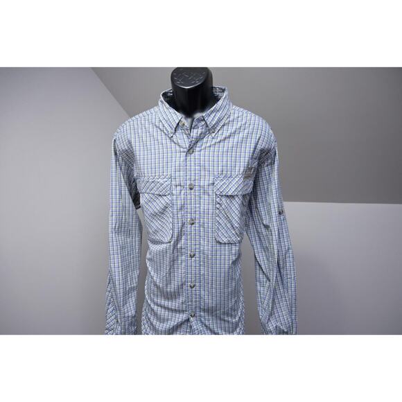 Exofficio Button Up Camp Shirt Plaid Vented Fishing Long Sleeve Mens Sz XL - Picture 2 of 10